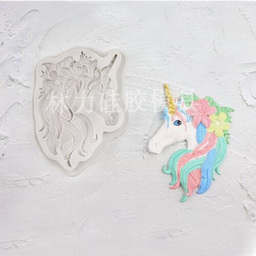 Unicorn turn sugar mold cake dessert table decorated dry Pace chocolate silicone mold baking tool