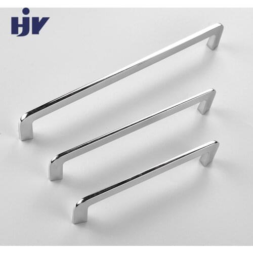 HJY Modern Simple Furniture Handle Chrome Cabinet Drawer Pull Hole Distance 128mm Kitchen Wardrobe Door Handle Hardware Z425
