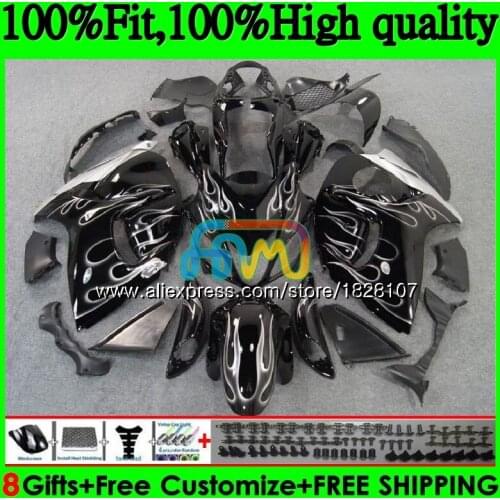 Injection For SUZUKI Hayabusa Silver flames GSXR1300 08 09 10 11 12 56BS.3 GSX-R1300 GSXR 1300 2008 2009 2010 2011 2012 Fairing
