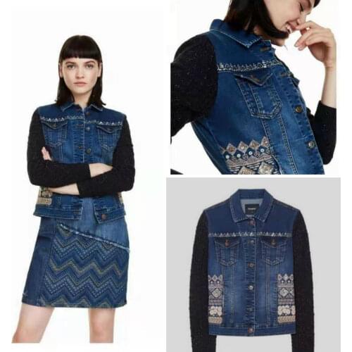 Desigual, a Spanish fashion designer, is offering a new style of knitted and stitched denim jacket for spring and Autumn ladies