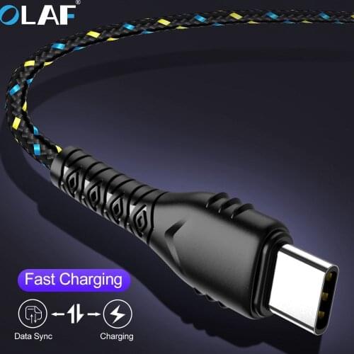 OLAF USB Type c cable 1M/2M/3M Data Sync Fast Charging USB C Cable For Samsung A50 A30 USB Type-C Wire For huawei P30 P20 lite