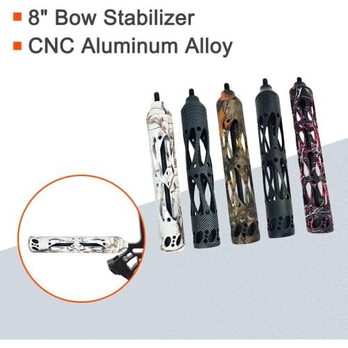 Compound Bow Stabilizer 8'' CNC Aluminum Hunting Vibration Dampening ArcheryTarget Shooting Accessories