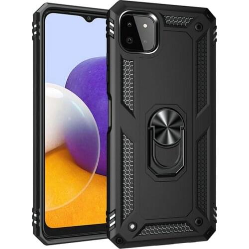 Metal Ring Hard Phone Case for Samsung Galaxy A22 5G SM-A226B 4G SM-A225F Armor Cover Capa Etui Coque
