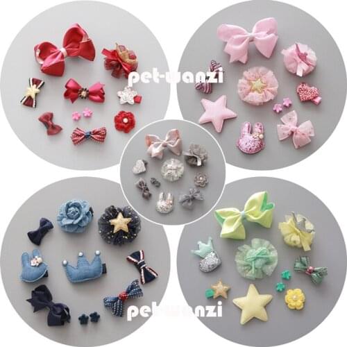 Cute little princess dream of pet dog hair accessories hairpin Korean fan Teddy capitatum capitatum 1set=10pcs