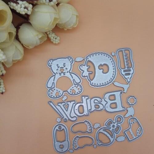 2020NEW Cute Baby bear Suit Set Metal Cutting Dies Stencils DIY Scrapbooking Decorative Craft Photo Album Embossing Folder