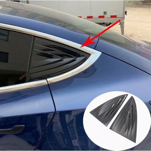 For Tesla Model 3 2018 2019 Rear Window Louvers Shutters Cover Trim