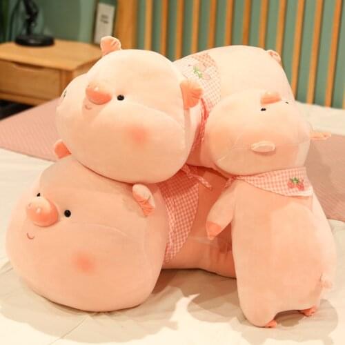 New creative cute angel pig doll plush stuffed strawberry little pink pig girl sleeping soft doll fat pig pillow holiday gift