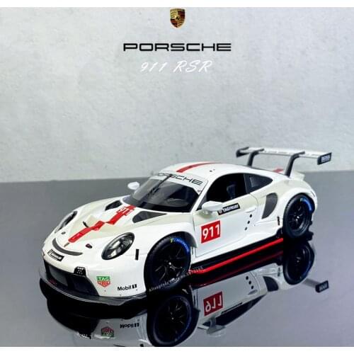 Bburago 1:24 New Porsche 911 RSR simulation alloy car model Collect gifts toy boy Toys