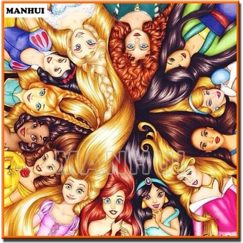 New DIY Diamond Cross Stitch Picture Rhinestone Full Square and Round Diamond Mosaic Cartoon girls Home Decoration MH280