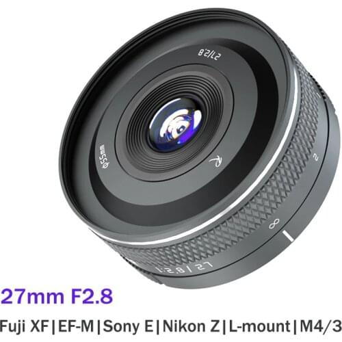 Rock Star RockStar 27mm F2.8 Lens for Fuji X Canon EF-M Sony E Nikon Z Leica SIGMA L M4/3 Mount Camera Large Aperture Lens