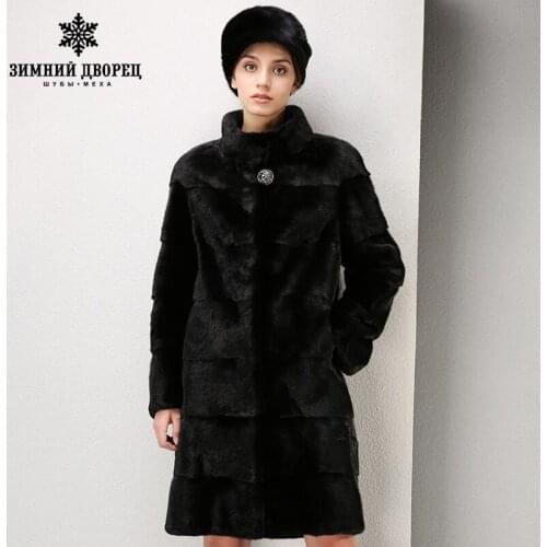 High-grade dress fashion mink fur coat Short imported coats Genuine Leather fur coats for women Mandarin Colla fur coat