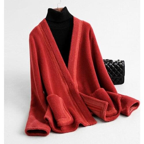 Coat Fur Real Female Sheep Shearling Fur Korean Jackets 2020 Autumn Winter Jacket Women Wool Coats Abrigo Mujer MY3527 s