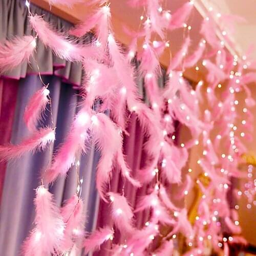 Christmas Led Strip Light Feather String Light Fairy Curtain Light Copper Wire For Bedroom Living Room Romantic Decoration Lamp