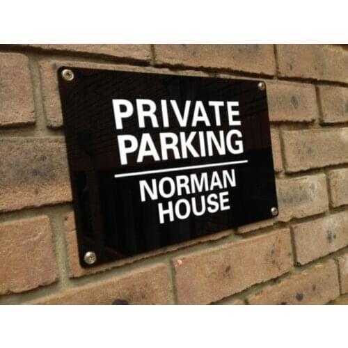 DIY House Number PERSONALISED ACRYLIC PRIVATE NO PARKING KEEP CLEAR SIGN WEATHERPROOF - 3 x Sizes