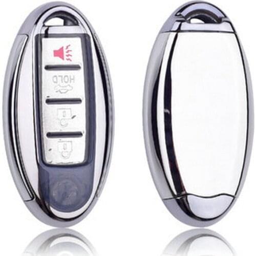 TPU+PC Car Remote Key Cover Case key chain For Nissan For Infiniti Q50 FX35 FX FX37 G37 G35 Car Key Shell Bag Keyring Keychain