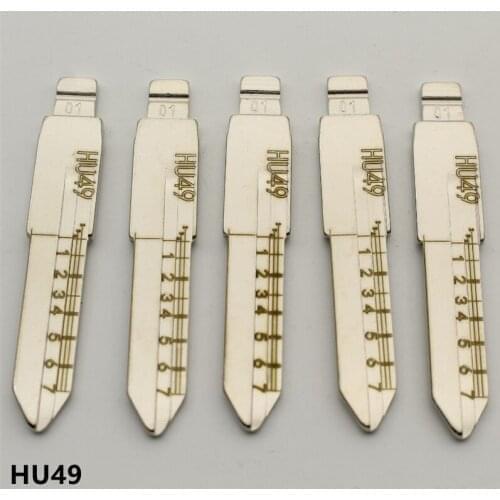 XIEAILI OEM 30Pcs NO.1 HU49 Engraved Line Key Blade Blank Scale Shearing Teeth Uncut Key Blade For Vw Jetta/Santana K416