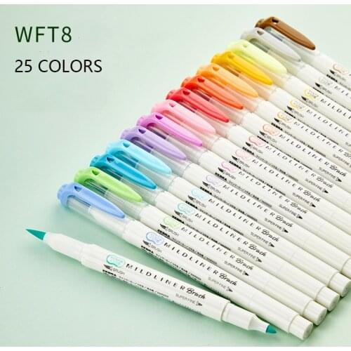 New Colors Zebra WFT8 MildLiner Double Tip Highlighter Soft Brush Painting Marking Pen Japanese Stationery Original Product