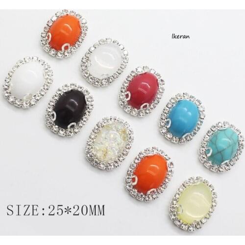 10Pcs 20*25mm Creative Solid Resin Buttons 4 Hole Rhinestone Metal Button Diy Sewing Crafts Decoration Button Garment Accessory