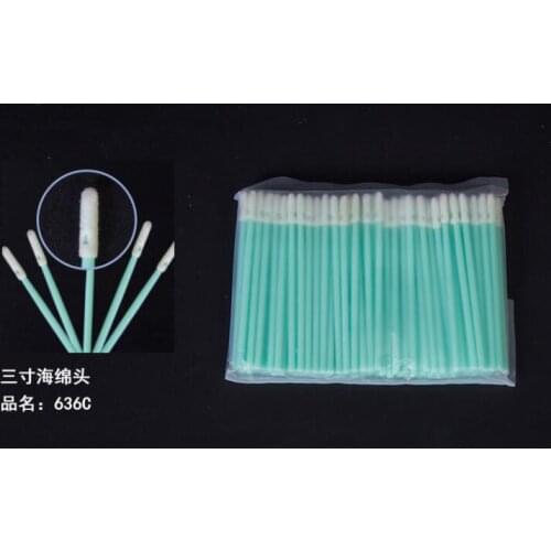 100pcs spiral/round head Cotton Swabs Dust-free Anti-static Cleaning Q-tips For Fiber Laser Machine Focus Lens