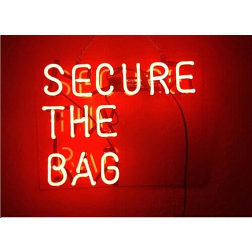14"x10" Secure the Bag Acrylic Custom Neon Light Lamp Sign Bedroom Beer Bar Handmade Real Glass Decorate Home Wall Room Windows
