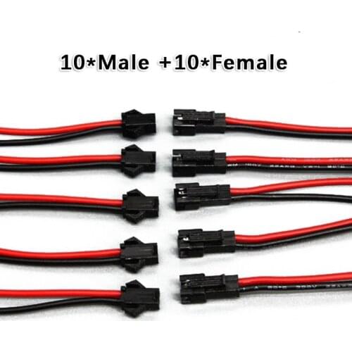 2.54mm SM 2-Pin 2P Connector Plug Male / Female Head Wires Cables DC Wire Connector Micro Male Female Plug Connectors