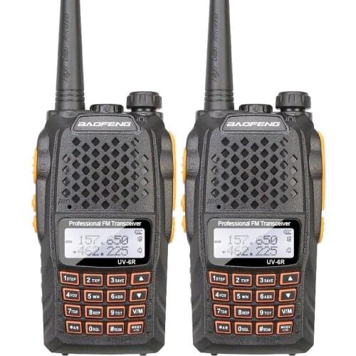2PCS Baofeng UV-6R UHF/VHF Analog Two-way Radio Dual Display Dual Standby Handheld Walkie Talkie FM Transceiver