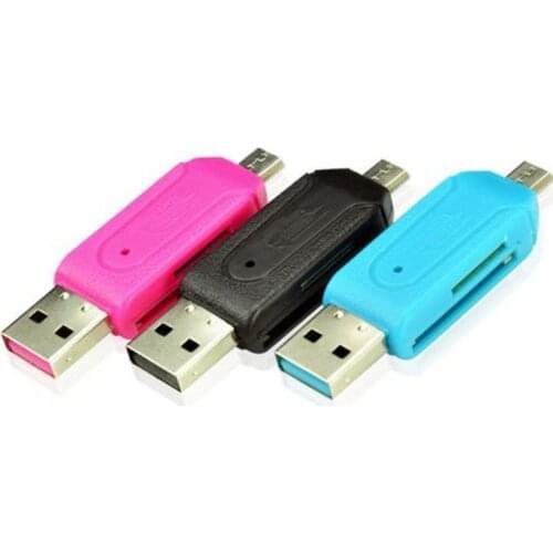 2in1 USB OTG Card Reader Universal mini USB OTG TF Card Reader Phone Extension Headers mini USB OTG Adapter For Android