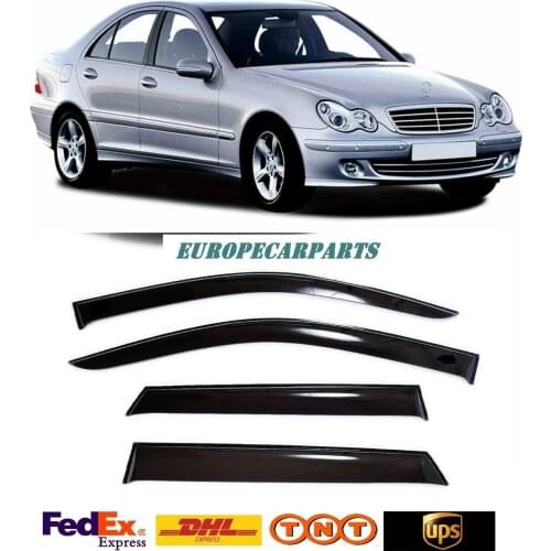 For Mercedes C W203 Sd 2000-2006 Side Window Visors Sun Rain Guard Vent Deflectors 4 pieces