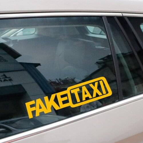 50PCS Car Window Funny Fake Taxi Vinyl Stickers FAKETAXI Auto Trunks Warning Decals