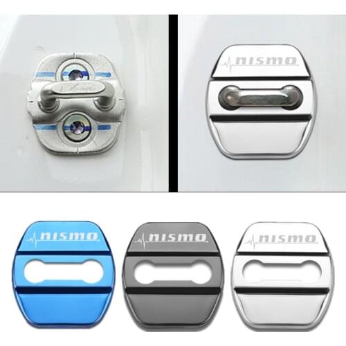 Car-Styling car door lock cover Auto Emblems For Nissan nismo x-trail juke qashqai j11 10 note tiida Car Styling 4pcs