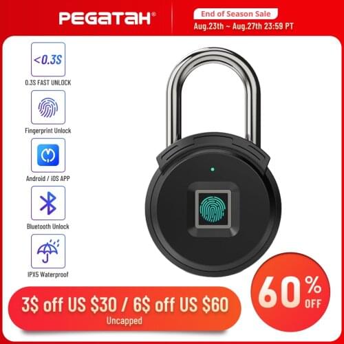 Fingerprint lock Portable Smart Bluetooth Unlock electric lock APP Control Keyless Anti-theft USB Charge Fingerprint padlock