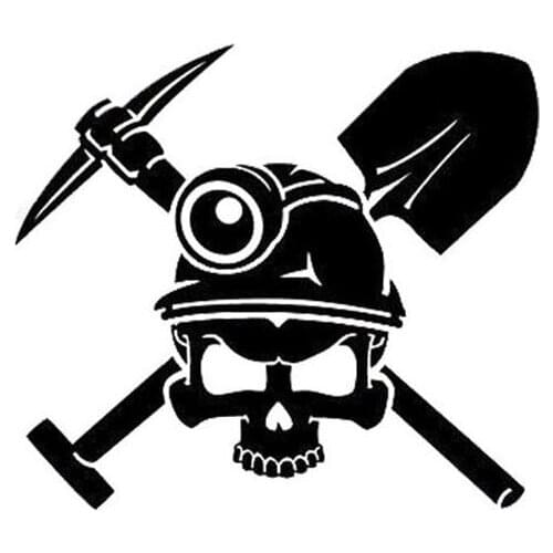 Skull construction worker Car Sticker Rear Windshield Rood Decor Removable AL419