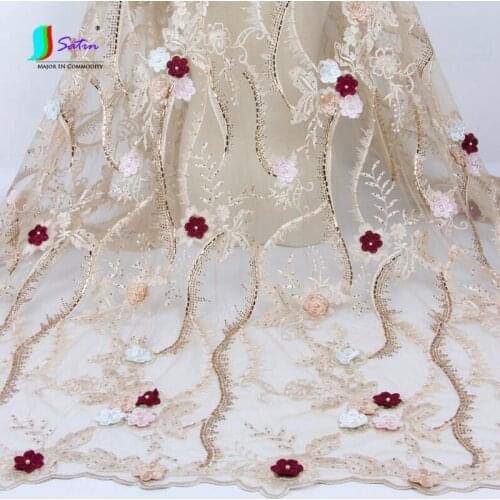 Flower Bead Diamond Handmade Sew Diy Decorate Wedding Dress Embroidery Lace Fabric,Grey,Green,Rice Blue Red Tulle Cloth S0592L