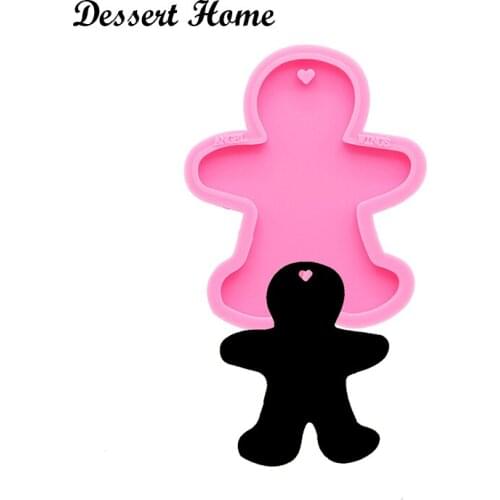 DY0187 Christmas gingerbread man Epoxy Resin Molds For Jewelry Diy Silicone Keychain Necklace Earring Decoration Shiny Glossy