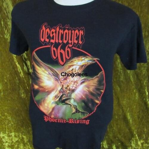 2000 Destroyer 666 Phoenix Rising Black Metal Double Sided T Shirt Size Small