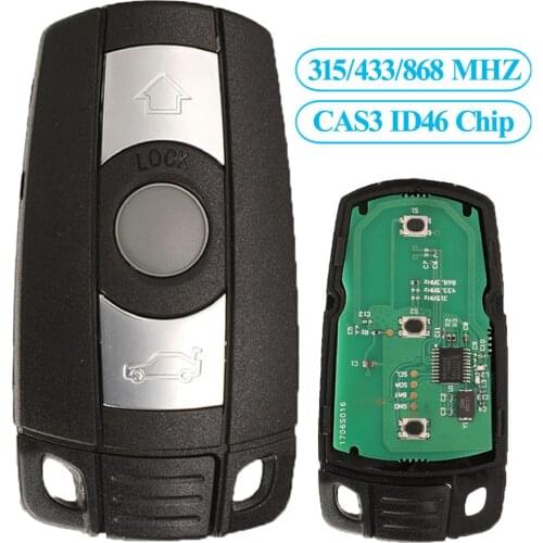 Jingyuqin Remote Car Key 315/433/868MHZ FSK CAS3 ID46 PCF7953 Chip For BMW 1 3 5 7 Series X5 X6 Z4 Smart Key Control 3 Button