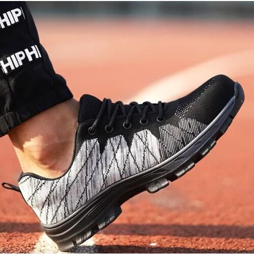 Summer mens anti-slip mesh safety shoes work sports mens shoes