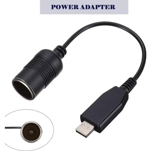 Mayitr 1pc USB Male Port To 12V Car Cigarette Lighter Socket Converter Cable Portable Power Adapter For Car Driving Recorder