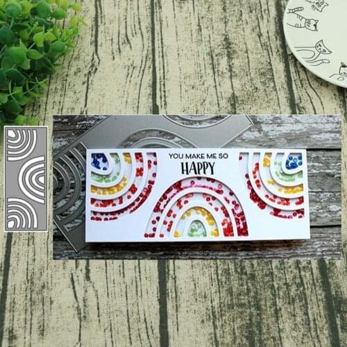 Metal Cutting Dies Rainbow Slimline for Scrapbooking Steel Craft Die Cut Embossing Paper Card Album Stencil