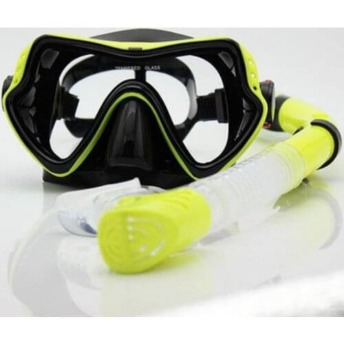 Goggle and Snorkel Set Adult Large Frame Silicone Face Mirror Swimming Snorkeling Mask Diving Glasses Swimming Goggles