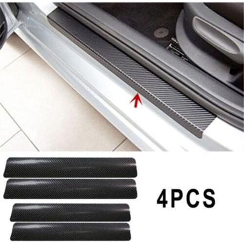 4pcs Car Door Stickers Universal Sill Scuff Anti Scratch Carbon Fiber Sticker Waterproof Car Protect Accessories 60*6.8*2cm