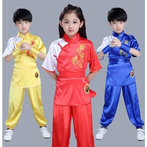 New Children Tae Kwon Do Kids Wushu Boy Chinese Traditional Clothing China Kungfu Suit Kung Fu Uniforms For Girl Costumes Kungfu