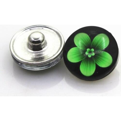 New Arrival 20pcs/lot Flower Style2 Snap Buttons For 18mm Ginger Snap Bracelet&Bangles DIY Glass Snap Button Jewelry Charms
