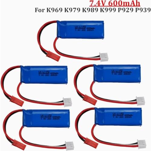 Original 7.4V 450mAh 20C Lipo Battery for WLtoys K969 K979 K989 K999 P929 P939 RC Car Parts 2s 7.4v Battery 5pcs/lots