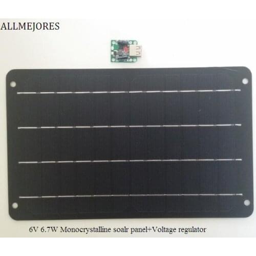 Solar Panel 6V 6.7W 1.1A Monocrystalline Perfer Quality For DIY solar charger give voltage regulator free