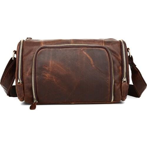 2017 years hot leather mens bag fashion leisure retro shoulder bag, Messenger bag crazy horse skin men bag,pinepoxp