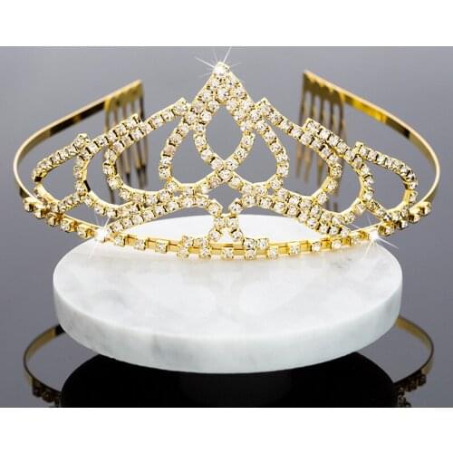 Headband Hair Accessories Bride Tiara 2021 High-end Fashion Crown Wedding Dinner Rhinestone Children Princess Birthday Dress