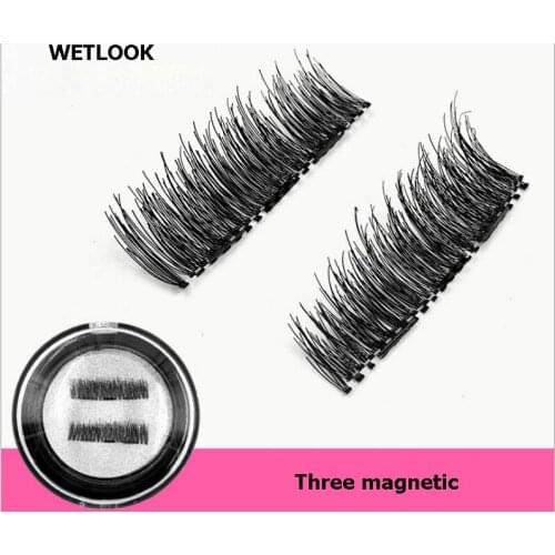 Eyelashes 3D magnet lashes False fake eye lashes Extension reusable With Three tiny Magnetic Fashion Natural Makeup Tools C201