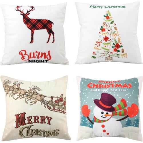 Suitable For Christmas Soft Polyester Decorative Cushion Cover Pillow Pillowcase Throw Pillowcover Home Decor Living BedroomSofa