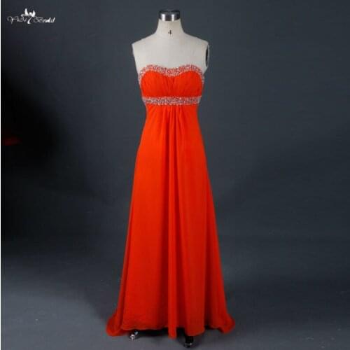 RSE672 Graduation Dresses Coral Long Cheap Backless Prom Dresses